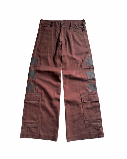 BROWN STAR CARGO PANTS
